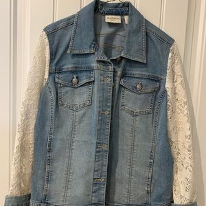 Denim Jacket with Lace sleeves